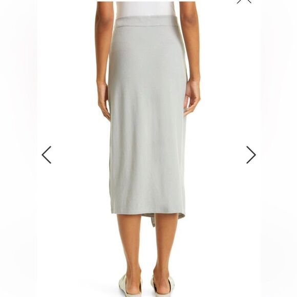 Vince overlap cotton/ tencel midi skirt size L, NWT - Picture 3 of 14